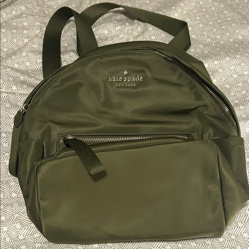 Kate Spade Forest Green Nylon Backpack